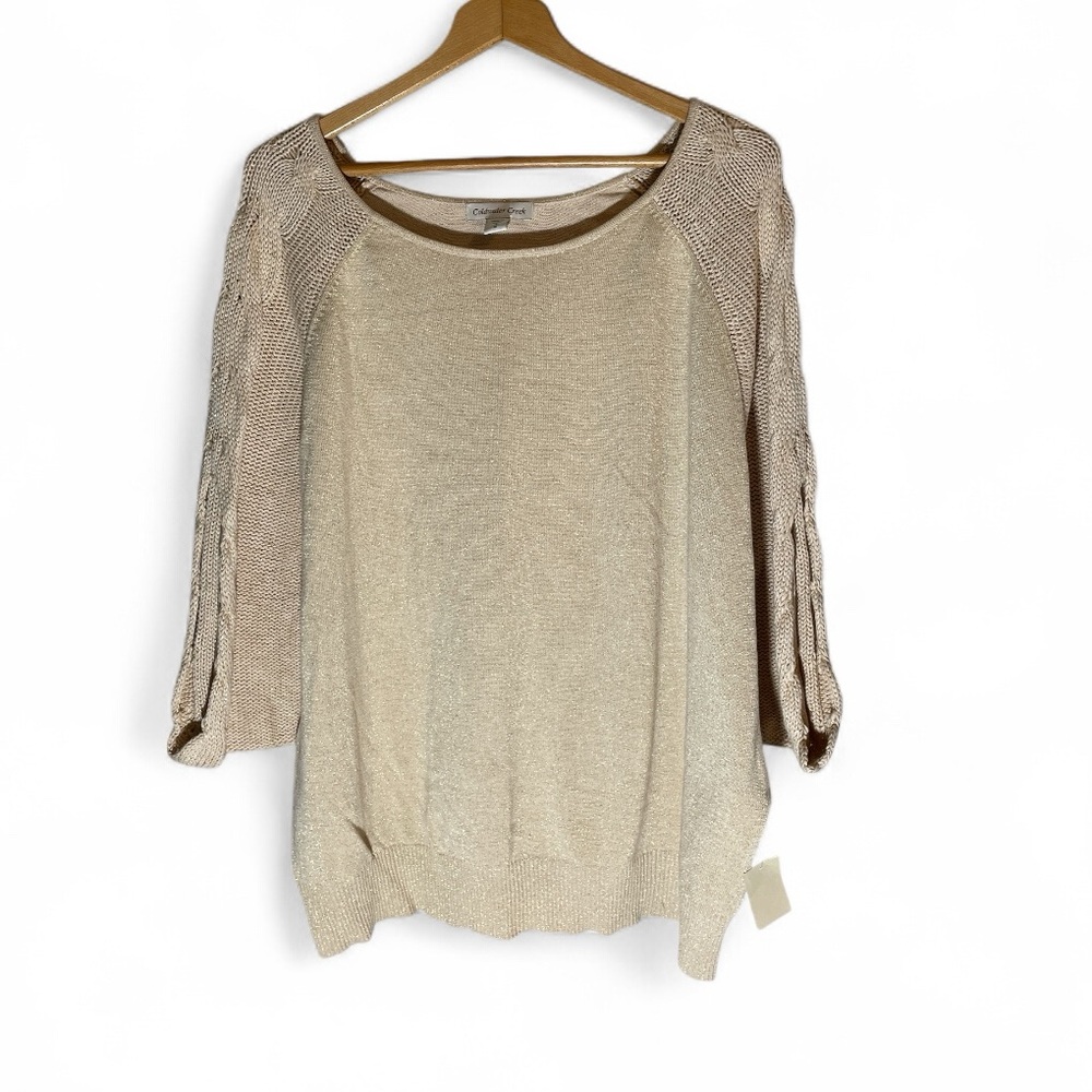 V9- Coldwater Creek Cream Sparkly Knit Sweater NWT NEW size 1X